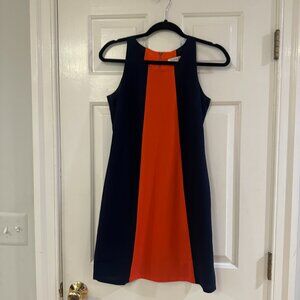 Navy and Orange XS Shift Dress